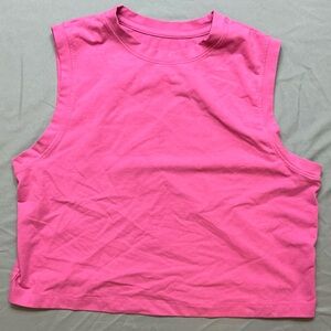 A New Day Pink Sleeveless Crop Muscle Tee
